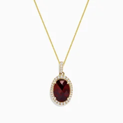 Necklaces & Pendants|BH Multi Bordeaux 14K Yellow Gold Garnet and Diamond Pendant, 8.45 TCW