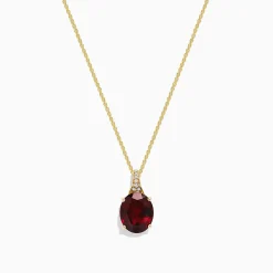 Necklaces & Pendants|BH Multi Bordeaux 14K Yellow Gold Garnet and Diamond Pendant, 4.68 TCW