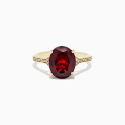 Rings|BH Multi Bordeaux 14K Yellow Gold Garnet and Diamond Ring, 4.76 TCW