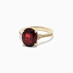 Rings|BH Multi Bordeaux 14K Yellow Gold Garnet and Diamond Ring, 4.76 TCW