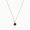 Necklaces & Pendants|BH Multi Bordeaux 14K Yellow Gold Garnet and Diamond Pendant, 0.61 TCW