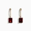 Earrings|BH Multi Bordeaux 14K Yellow Gold Garnet and Diamond Earrings, 6.04 TCW