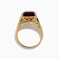 Rings|Effy Jewelry Bordeaux 14K Yellow Gold Garnet and Diamond Ring