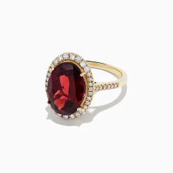Rings|BH Multi Bordeaux 14K Yellow Gold Garnet and Diamond Cocktail Ring, 7.78 TCW