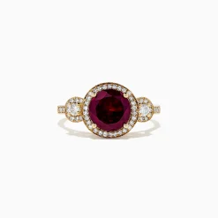 Rings|BH Multi Bordeaux 14K Yellow Gold Rhodolite Garnet and Diamond Ring, 2.14 TCW