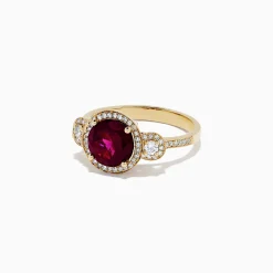 Rings|BH Multi Bordeaux 14K Yellow Gold Rhodolite Garnet and Diamond Ring, 2.14 TCW