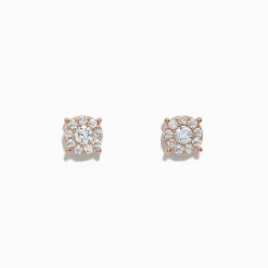 Earrings|effyjewelry.com Bouquet 14K Rose Gold Diamond Cluster Stud Earrings, 0.50 TCW