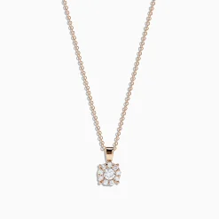 Necklaces & Pendants|Effy Jewelry Bouquet 14K Rose Gold Diamond Cluster Pendant, 0.47 TCW