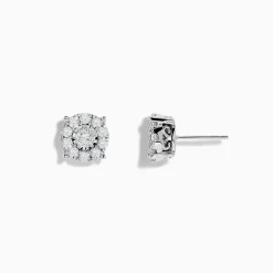 Earrings|Effy Jewelry Bouquet 14K White Gold Diamond Cluster Stud Earrings 0.96 TCW