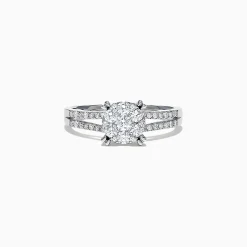Rings|Effy Jewelry Bouquet 14K White Gold Diamond Cluster Ring, 0.56 TCW