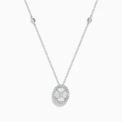 Necklaces & Pendants|Effy Jewelry Bouquet 14K White Gold Diamond Stationary Pendant