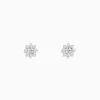 Earrings|BH Multi Bouquet 14K White Gold Diamond Flower Stud Earrings, 0.61 TCW