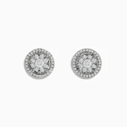 Earrings|Effy Jewelry Bouquet 14k White Gold Diamond Cluster Stud Earrings 0.99 TCW