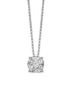 Necklaces & Pendants|Effy Jewelry Bouquet 14K White Gold Diamond Cluster Pendant, 0.57 TCW