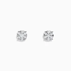 Earrings|BH Multi Bouquet 14K White Gold Diamond Cluster Earrings, 0.52 TCW