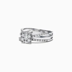 Rings|Effy Jewelry Bouquet 14K White Gold Diamond Crossover Cluster Ring, 0.39 TCW