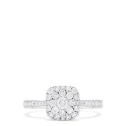 Rings|Effy Jewelry Bouquet 14K White Gold Square Shaped Diamond Cluster Ring, 0.63 TCW