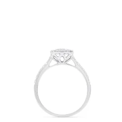 Rings|Effy Jewelry Bouquet 14K White Gold Square Shaped Diamond Cluster Ring, 0.63 TCW