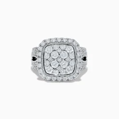 Rings|Effy Jewelry Bouquet 14K White Gold Square Shaped Diamond Cluster Statement Ring 1.96 TCW