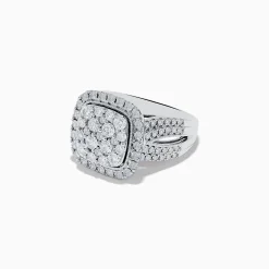 Rings|Effy Jewelry Bouquet 14K White Gold Square Shaped Diamond Cluster Statement Ring 1.96 TCW