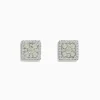 Earrings|Effy Jewelry Bouquet 14K White Gold Square Diamond Cluster Stud Earrings 0.97 TCW