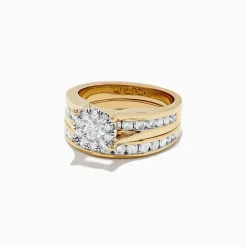 Rings|Effy Jewelry Bouquet 14K Yellow Gold Channel Set Diamond Engagement u0026 Wedding Ring Set, 1.48 TCW