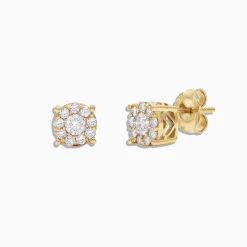Earrings|Effy Jewelry Bouquet 14K Yellow Gold Diamond Cluster Stud Earrings, 0.50 TCW