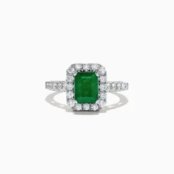 Rings|Effy Jewelry Brasilica 14K 2-Tone Gold Emerald and Diamond Ring, 2.17 TCW