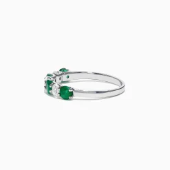Rings|Effy Jewelry Brasilica 14K White Gold Emerald and Diamond Ring, 1.12 TCW