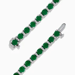Bracelets|Effy Jewelry Brasilica 14K White Gold Emerald Tennis Bracelet