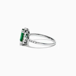 Rings|Effy Jewelry Brasilica 14K White Gold Emerald and Diamond Ring, 1.69 TCW