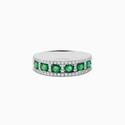 Rings|Effy Jewelry Brasilica 14K White Gold Emerald and Diamond Ring