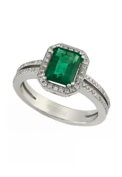 Rings|Effy Jewelry Brasilica 14K White Gold Emerald and Diamond Ring, 1.70 TCW