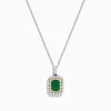 Necklaces & Pendants|Effy Jewelry Brasilica 14K White u0026 Yellow Gold Emerald and Diamond Pendant