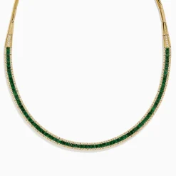 Necklaces & Pendants|BH Multi Brasilica 14K Yellow Gold Emerald and Diamond Necklace