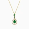 Necklaces & Pendants|Effy Jewelry Brasilica 14K Yellow Gold Emerald and Diamond Pendant, 1.43 TCW