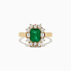 Rings|Effy Jewelry Brasilica 14K Yellow Gold Emerald and Diamond Ring, 2.09 TCW