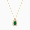 Necklaces & Pendants|Effy Jewelry Brasilica 14K Yellow Gold Emerald and Diamond Pendant