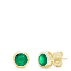 Earrings|Effy Jewelry Brasilica 14K Yellow Gold Emerald Stud Earrings, 0.95 TCW