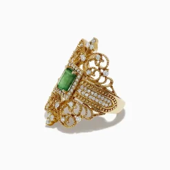 Rings|Effy Jewelry Brasilica 14K Yellow Gold Emerald and Diamond Ring, 1.68 TCW