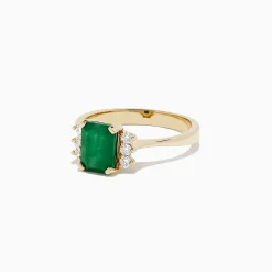 Rings|BH Multi Brasilica 14K Yellow Gold Emerald and Diamond Ring, 1.57 TCW