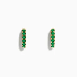 Earrings|Effy Jewelry Brasilica 14K Yellow Gold Emerald Huggie Earrings