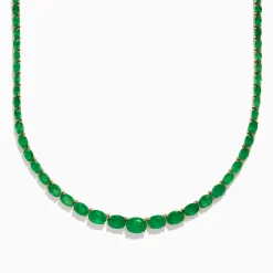 Necklaces & Pendants|Effy Jewelry Brasillica 14K Yellow Gold Emerald Graduated Eternity Necklace