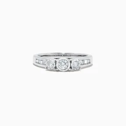 Rings|effyjewelry.com Bridal 14K White Gold Diamond Three Stone Ring, 0.39 TCW