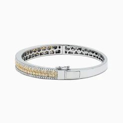 Bracelets|Effy Jewelry Canare 14K Gold Yellow and White Diamond Bangle, 3.40 TCW