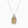 Necklaces & Pendants|Effy Jewelry Canare 14K 2-Tone Gold Yellow and White Diamond Pendant
