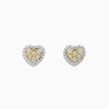 Earrings|Effy Jewelry Canare 14K Two Tone Gold Heart Shaped Yellow Diamond Earrings, 0.96 TCW