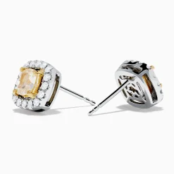 Earrings|Effy Jewelry Canare 18K Two Tone Gold White and Yellow Diamond Earrings