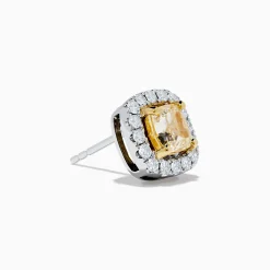 Earrings|Effy Jewelry Canare 18K Two Tone Gold White and Yellow Diamond Earrings