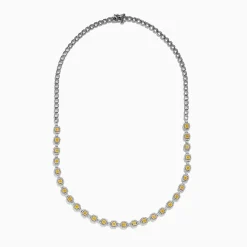 Necklaces & Pendants|Effy Jewelry Canare 18K Two Tone Gold White and Yellow Diamond Necklace